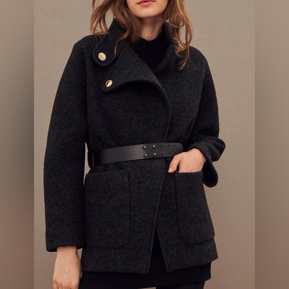 New ba&sh wool Calvi coat. Anthracite. Size European 0 (or 2 in US) - Picture 1 of 15